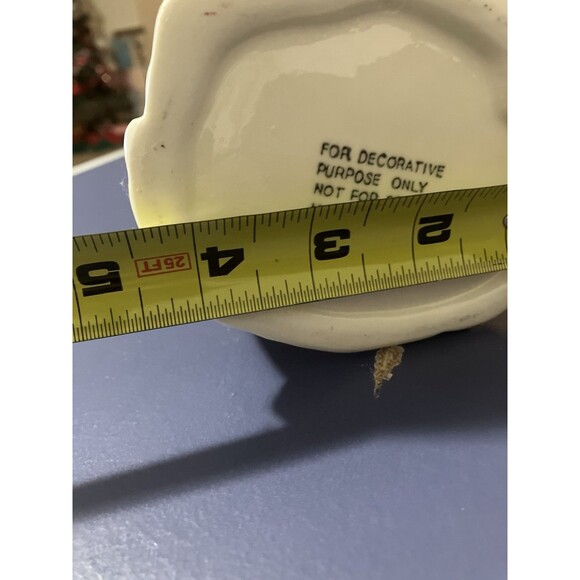 Christmas Caroling ceramic Angel Tea-light candle holder with stars gold trim 7’ - Picture 14 of 15